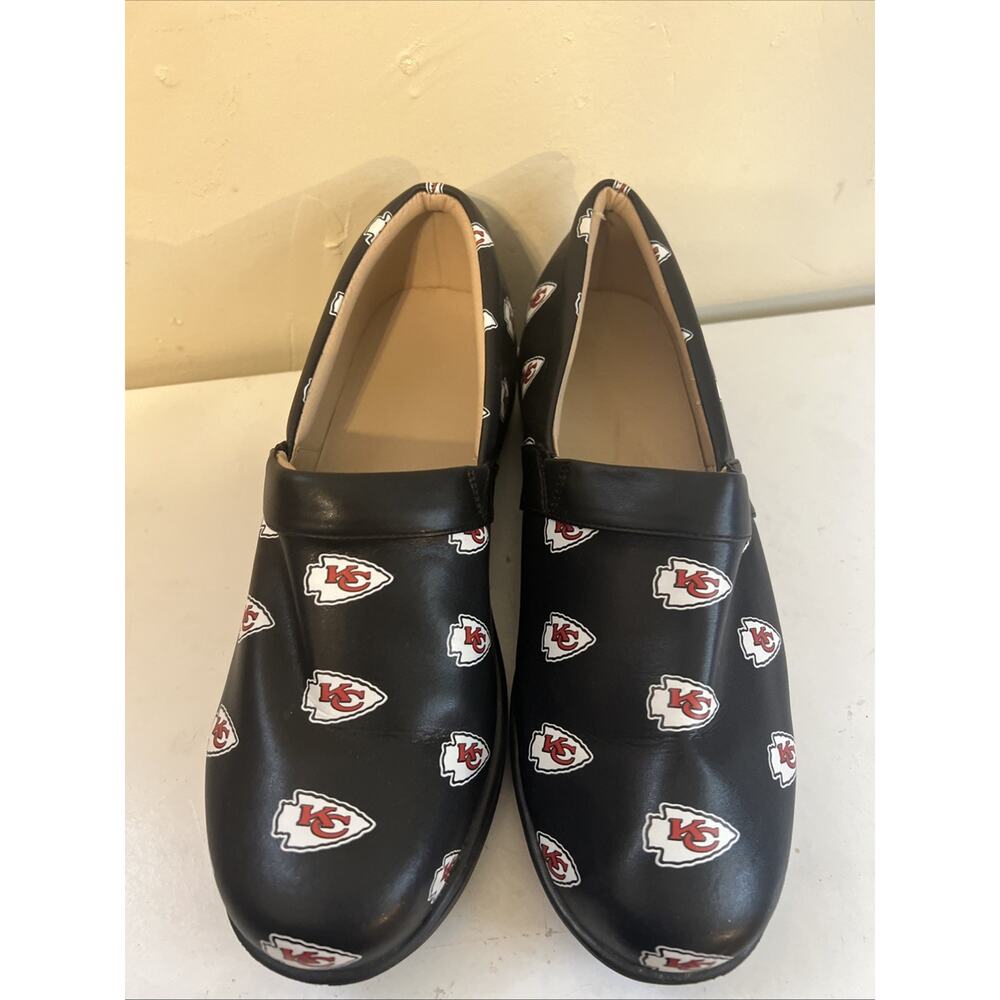 Kansas City Chiefs Shoes Black Work Clogs Cuce Women’s Size 9 - Picture 3 of 6